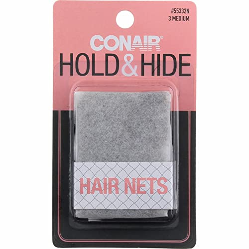 Conair 55332 3 Piece Brown Hair Net, 0.3 Ounce (Pack of 2)2