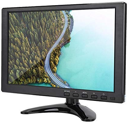 Bewinner Display LCD HD da 10,1 Pollici, Monitor Universale 1280x800 16:10, Supporto 1080P/HDMI/VGA/AV/BNC, Monitor Multifunzione LCD TFT a 130 ° per/X-box/360//CCTV(UE)