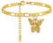 Twister Rope Gold Chain Anklet For Women Girls, 4mm Adjustable Beach Foot Bracelet