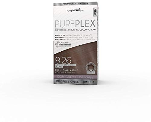 Knight & Wilson PurePlex Lightest Strawberry Blonde Permanent Hair Color Dye Schützen, wiederherstellen und pflegen mit Aminofix 9.26 Erdbeerblond 100% Grauabdeckung