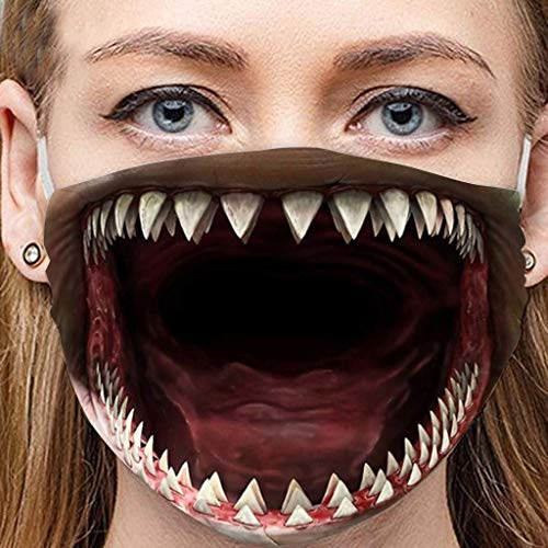 AmyGline Lustige Mundschutz Bandanas mit 3D Motiv Waschbar Mund-Nasen-Schutz Wiederverwendbare Staubdicht Atmungsaktiv Multifunktionstuch Halstuch