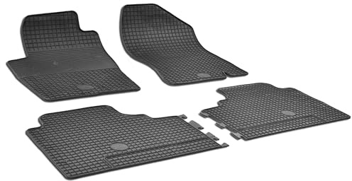 WALSER DirtGuard Gummi Fussmatten Auto für Nissan Pathfinder, Nissan NP300 Navara Facelift 2007-Heute, 100% passgenaue Auto Fußmatten, robuste Universal Fußmatte Auto, Gummimatten Auto