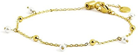 Marlù Gioielli Armband Perlen und Herzen, 100, Silber, Edelstahl