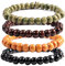 JJDreams Holzperlen Buddha Meditation Armband Herren - Lava Rock Armreifen Mala Perlen