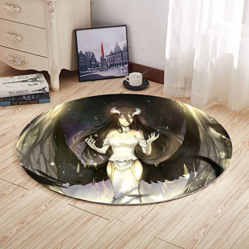 Anime Overlord Teppich Overlord Anime Runder Teppich Teppich Weich Cartoon 3D Teppich Rutschfester Teppich für Zuhause Schlafzimmer Wohnzimmer