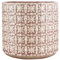 Nordring Retro Übertopf Vintage Pflanztopf für Zimmerplanzen Blumentopf Cross M (12,5 cm ø), rosa, Keramik