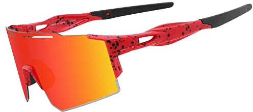Eninedeuisou Sonnenbrille Fahrradbrille für Herren Damen UV 400 Schutz Schutzbrille MTB Sportbrille für Outdoorsport Radfahren Fahren Laufen Golf Baseball