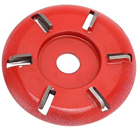 Holzpolier-Formscheibe,Holzschnitzscheibe, 6 Zähne 3.5-Zoll-Schleifrad-Formscheibe, zum Holzschneiden, Schleifer-Schneidrad-Aufsätze, Winkelschleifer-Zubehör, Mühle Holzschnitzerei Kettenscheibe