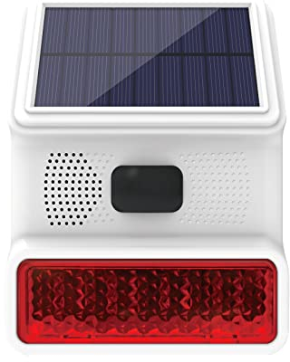 Sirena di Alarme, Sirena da esterno solare con Luce Lampeggiante LED funzionano con sistema di allarme, PG103, PG107, PG108 Compatibile con PE523R