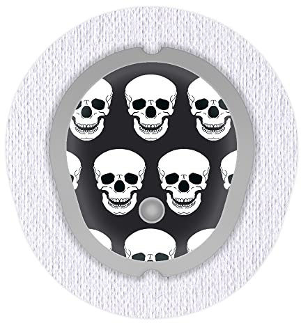 Aufkleber Sticker für Dexcom G7 Sensor 2x Totenköpfe myDili Diabetes-Zubehör Farbe schwarz