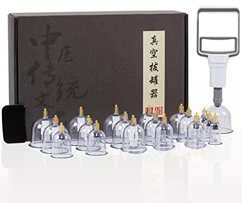 FITEM Set de 20 Ventouses Professionnelles de Massage | Cupping, Hijama, Anticellulite, Soulage douleurs musculaires dos, jambes, mollets, épaules, bras