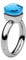 Qudo Firenze Edelstahl Ring mit Farbstein capri (blau) (56 (18))