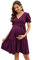 KOJOOIN Vestido De Maternidad para Mujer con Cuello En V Vestido De Enfermería Elegante Manga Farol Vestidos De Maternidad con Volantes Fucsia (Manga Corta) L