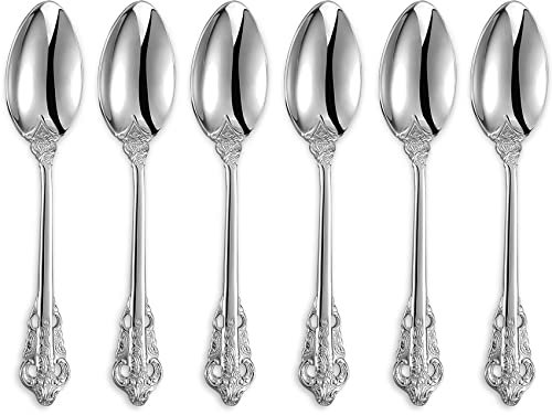 KEAWELL Luxurious 5.1-Inch Espresso Spoons Set - 6 Pieces - Mini Coffee Spoon, 18/10 Stainless Steel - Gorgeous Design with Exceptional Mirror Polished Finish - Ideal for Stirring Coffee, Desserts