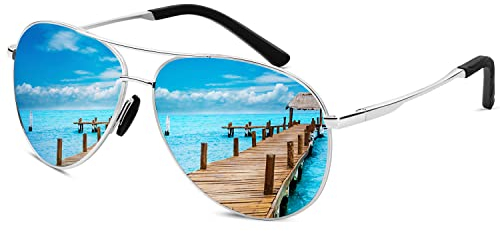 HENGOSEN Pilotenbrille Sonnenbrille Herren Damen Piloten-Polarisiert Sonnenbrille Metallrahmen Unisex Fahren Sonnenbrille mit UV400 Schutz
