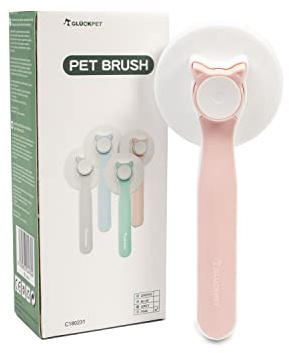 Cepillo para Gatos con Forma de Orejas, Rosa, Quitapelos, Autolimpiable