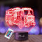 Plexido Nachtlicht Feuerwehr Feuerwehrauto Feuerwehrmann Illusion Lampe 3D Nachttischlampe Geschenk für Kinder Personalisiert Graveur Weltraum Kinderzimmer LED Licht Fernbedienung 16 Farbwechsel