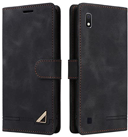 OKZone Coque pour Samsung Galaxy A10/M10, Étui de Protection de Portefeuille Antichoc de Fente pour Carte, Support de Carte à Rabat en Cuir en PU Étui de Téléphone pour Samsung Galaxy A10/M10 (Noir)