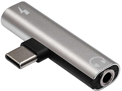 AKYGA Adaptador de Auriculares AK-AD-71 USB Tipo C a USB Tipo C/Jack 3,5 mm para Android, DAC convertidor Chip Hi-Fi Audio