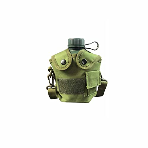 JMorCO 1L Pleine Militaire en Aluminium Véritable Bouteille d'eau Militaire Armée Cantine Ceinture Boucle-Portable Randonnée Et Camping Bouteille d'eau en Plein Air,B