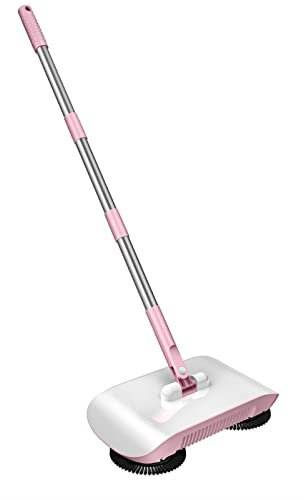 WAGNUS Robot vadrouille Balayeuse à Main Balai Balai Nettoyeur de Tapis Robot Aspirateur Nettoyeur de Bureau Balayeuse Automatique (Couleur: Rose)