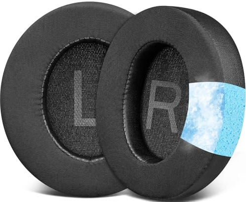 SOULWIT Kühlgel Ersatzpolster Ersatz Ohrpolster für Anker Soundcore Space Q45 Kopfhörer, Ohrpolster Kissen mit Ice-Silk-Stoff, hochdichter Lärmschutzschaum