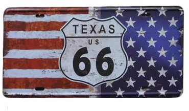 Route 66 Texas blechschild - metallschild - metall poster - retro schilder - blech - wanddekoration - vintage schild - metal sign - dekoschild - mancave - männerhöhle