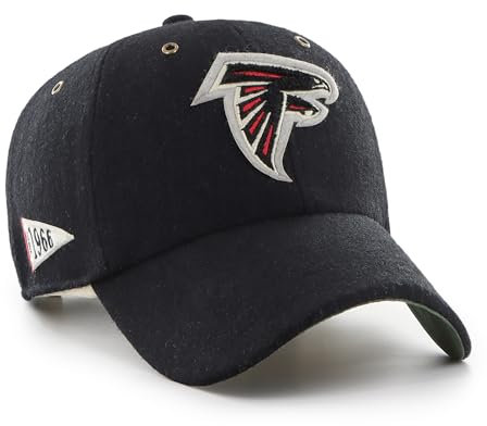 '47 NFL Atlanta Falcons Pennant Clean Up, Unisex Baseballkappe, verstellbarer Riemen & Schnalle, Farbe Schwarz, Schwarz , One size