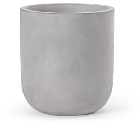 Teramico Pflanzgefäße Blumentöpfe Übertöpfe aus Leicht-Beton - absolut frostfest - für den Innen- und Außenbereich (Dora Hoch, L)