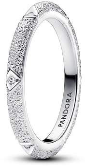 PANDORA ME Struktur & Steine Ring aus Sterling Silber mit Zirkonia Steinen, Größe: 58, 193322C01-58
