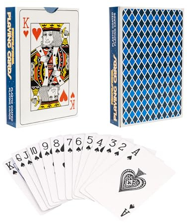 D.A.Y. Republic 2pk Professional Standard Plastic Coated Poker Size Playing Cards, 2 x 52 Card Deck + Jokers, Ideal for Poker Nights, Parties and Family Games