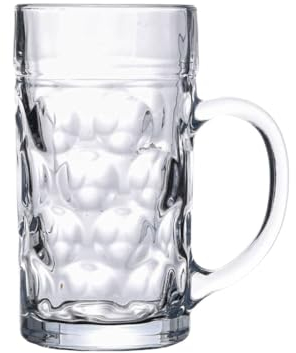 vidaXL Jarras de Cerveza con asa 6 Unidades 1000 ml, Vaso de Cerveza, Vaso de Cerveza de Vidrio, jarrita de Cerveza, Stein de Cerveza