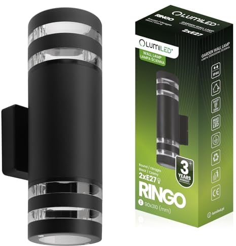 Lumiled Außenwandleuchte 10W Modern 230V 4000 K neutralweiß Wandlampe Außenlampe Wandleuchte Aluminium Kunststoff Schwarz IP54 Wasserdicht Outdoor Außen Garten Gartenlampe