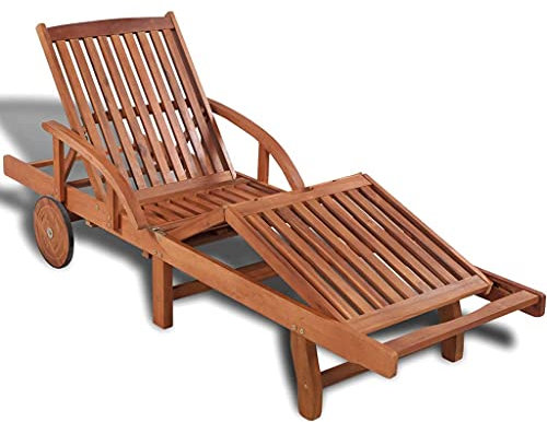 HEFZGDB Sonnenliege Massivholz Akazie Feldbett Gartenliege Strandkorb Geeignet für Pool, Terrasse, Garten.