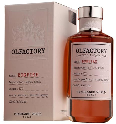 Fragrance World Olfactory Bonfire Eau de Parfum - Warm Cloves, Rich Caramel & Sensual Amber - Luxurious & Sophisticated Scent