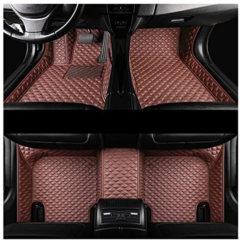 Tapis Sol Voiture Tapis Sol Voiture pour Morris pour Garages pour MG6 2020 Cuir Artificiel Tapis Voiture Imperméable Tapis Personnalisé Tapis de Voiture(Café)