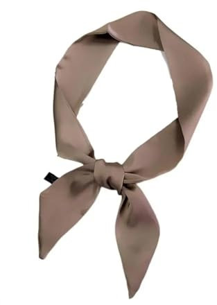 YUEZHAN Stirnband Haarband Damen Handtasche Schal Einfarbig Fussel Frei Halstuch Polyester Damen Handtasche Schal Band Haarhals Band Für Frauen Kamel