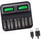 DOITOOL Battery Charger Digital Display 8 Slots for Aa/aaa/c/Usb Rechargeable Multi-protection Features