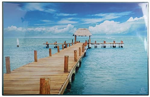 Exacompta - Ref. 29794E – Karton mit 10 Schreibtischunterlagen aus festem Karton – Mauspad – Vorder- und Rückseite aus PVC für den täglichen Gebrauch – 37,5 x 57,5 cm – Motiv: Sea – wird flach