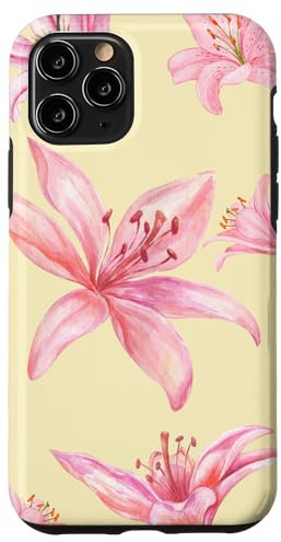 Cute Lily Flower Blooming Aesthetic Floral Y2K Case for iPhone 11 Pro