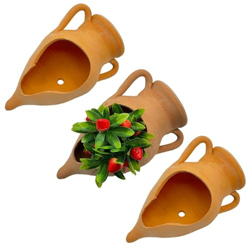 Generico Tris Anfore a Punta Intagliata in Terracotta 30 Cm