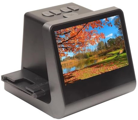 Escáner de película digital, escáner de diapositivas con gran pantalla LCD de 5, negativos convertibles en color y blanco y negro y diapositivas de 35 mm, fotografías JPEG de alta resolución de 22 MP