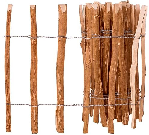 Tidyard Clôture à piquets Bois de noisetier 60x500 cm Clôture de Jardin Décorative Protection pour Plantes, Extérieur, Cour Arrière Style A