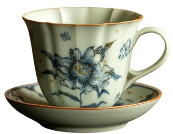 Casa antico blu e bianco Ru forno tazza di caffè ufficio ceramica personale - girasole - tazza di caffè 200ml