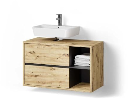 Livinity Mueble para Lavabo Vomano, Roble Artesanal, 100 x 60 cm