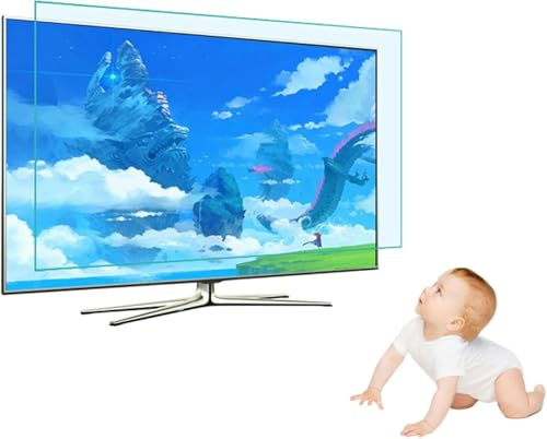 SnamicE Anti-Glare/Anti Blue Light/Anti Scratch/Anti-Fingerprint TV Screen Protector Film Filter - Easy and Bubble Free Installation - Clear / 3,Clear-40 Inches 886x498mm