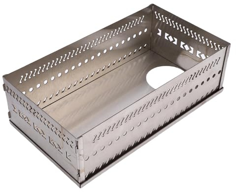Oreilet Sauna Stein Halter, Sauna Steine Korb, Tragbare Edelstahl Saunen Steinkorb Halter Keller Öfen für Holzkohle Holz Brennende Sauna Öfen Feuer Kasten Korb (SL 375)