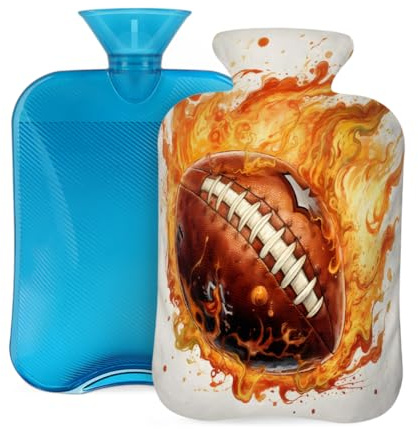 Hot Water Bottle with Cover 2L, Flame Rugby Hot Water Bottles for Adults Warmer/Pain Relief