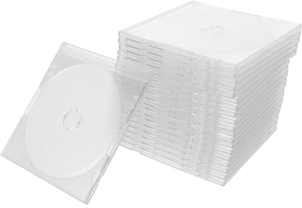 NUOBESTY 20pcs Mini CD Case 8cm Plastic Storage Box Portable Organization Long-Term Protection for Multimedia Outdoor Needs and Travel