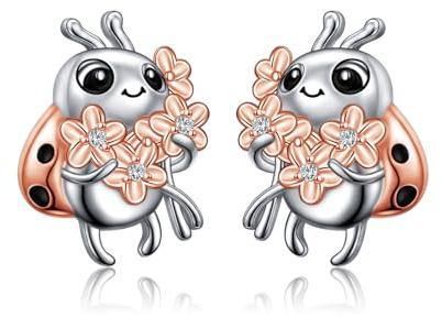 925 Sterling Silber Ohrringe für Damen Einhorn/hundepfoten/Panda/Biene Leverback Ohrringe Tier Schmuck Geschenke für Mädchen